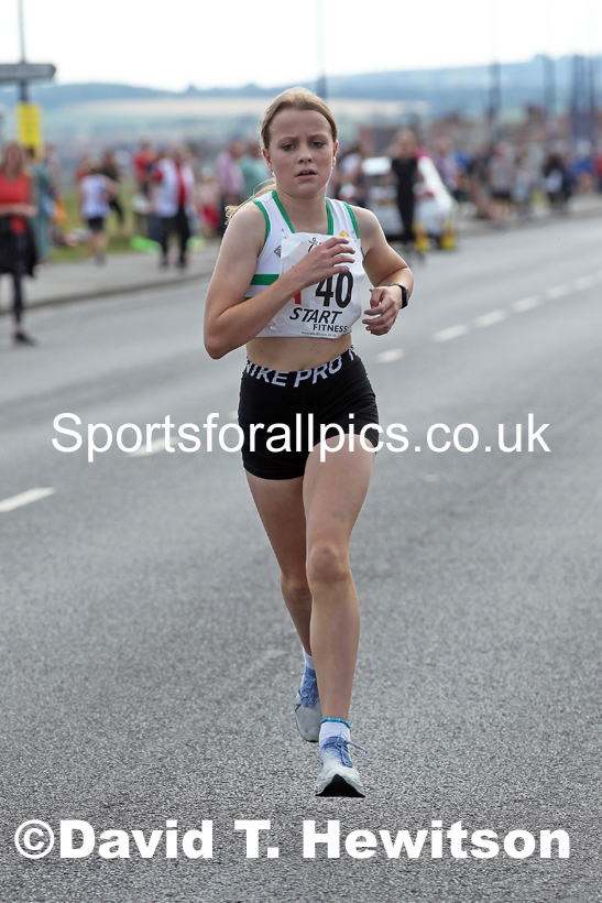 Girls under-13s 2021 Northern 6 and 4 Stage and Young Athletes Road Relays, Redcar. Photo: David T. Hewitson/Sports for All Pics